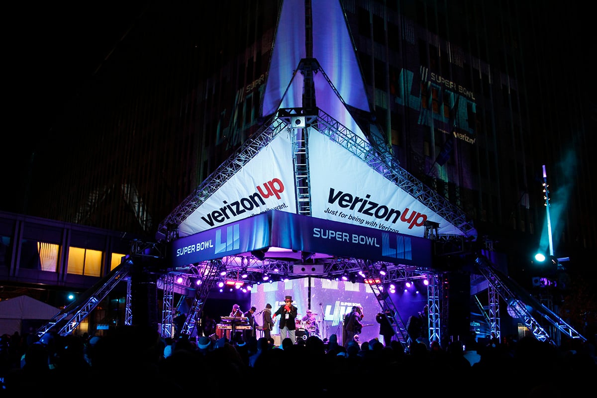 super bowl live verizon stage